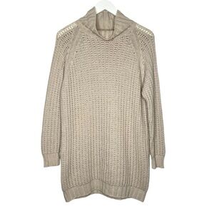 Stella McCartney Cashmere Blend Tunic Turtleneck Sweater Beige Size 40